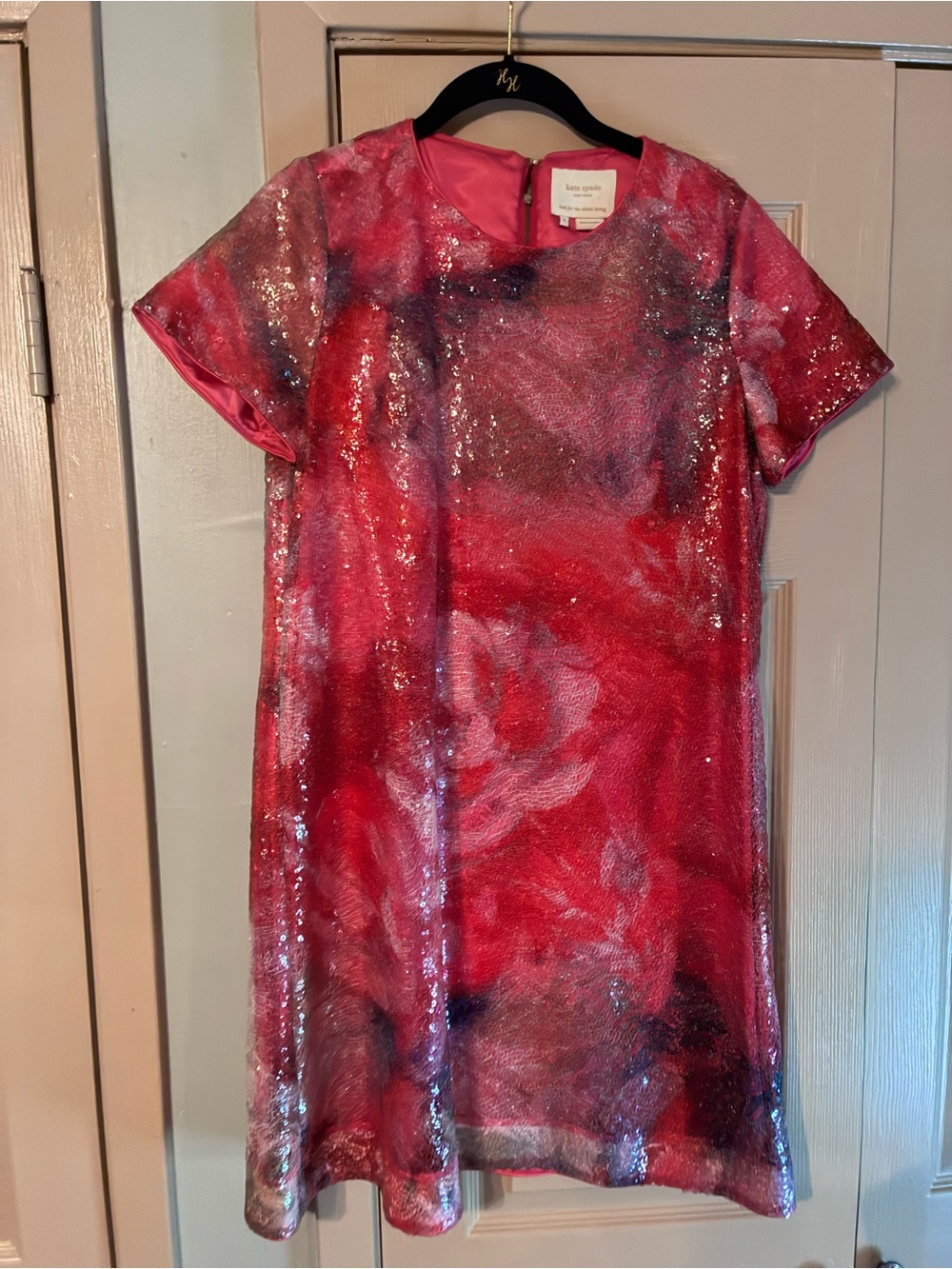 Kate Spade Orchid Bloom sequin shift cocktail dress